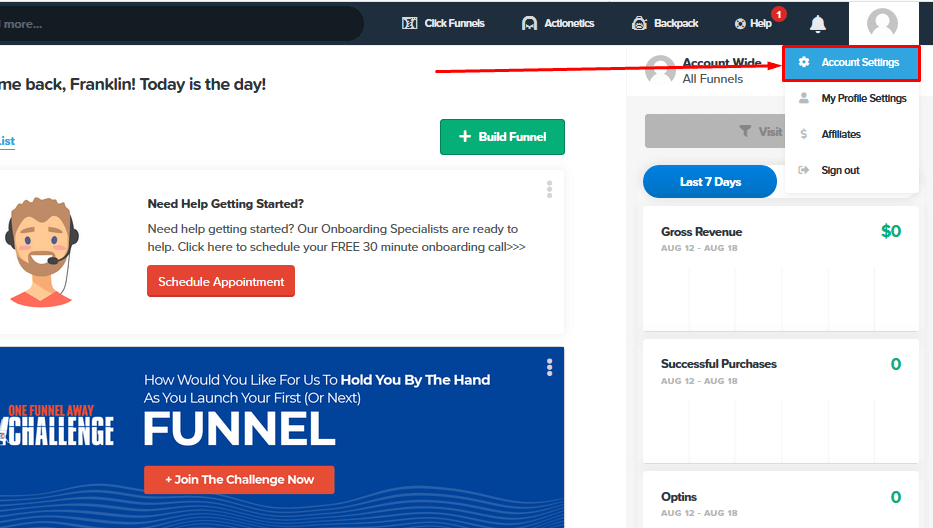 ClickFunnels Account Settings