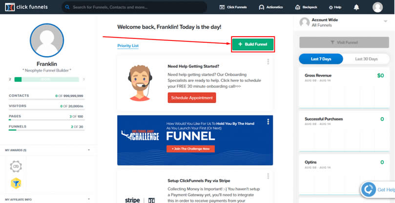 ClickFunnels Build Funnel