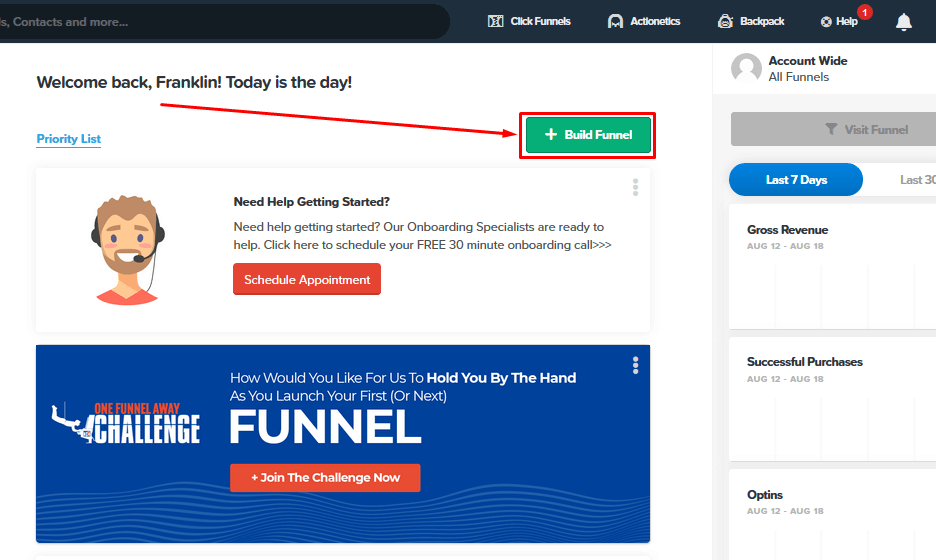 ClickFunnels Build Funnel